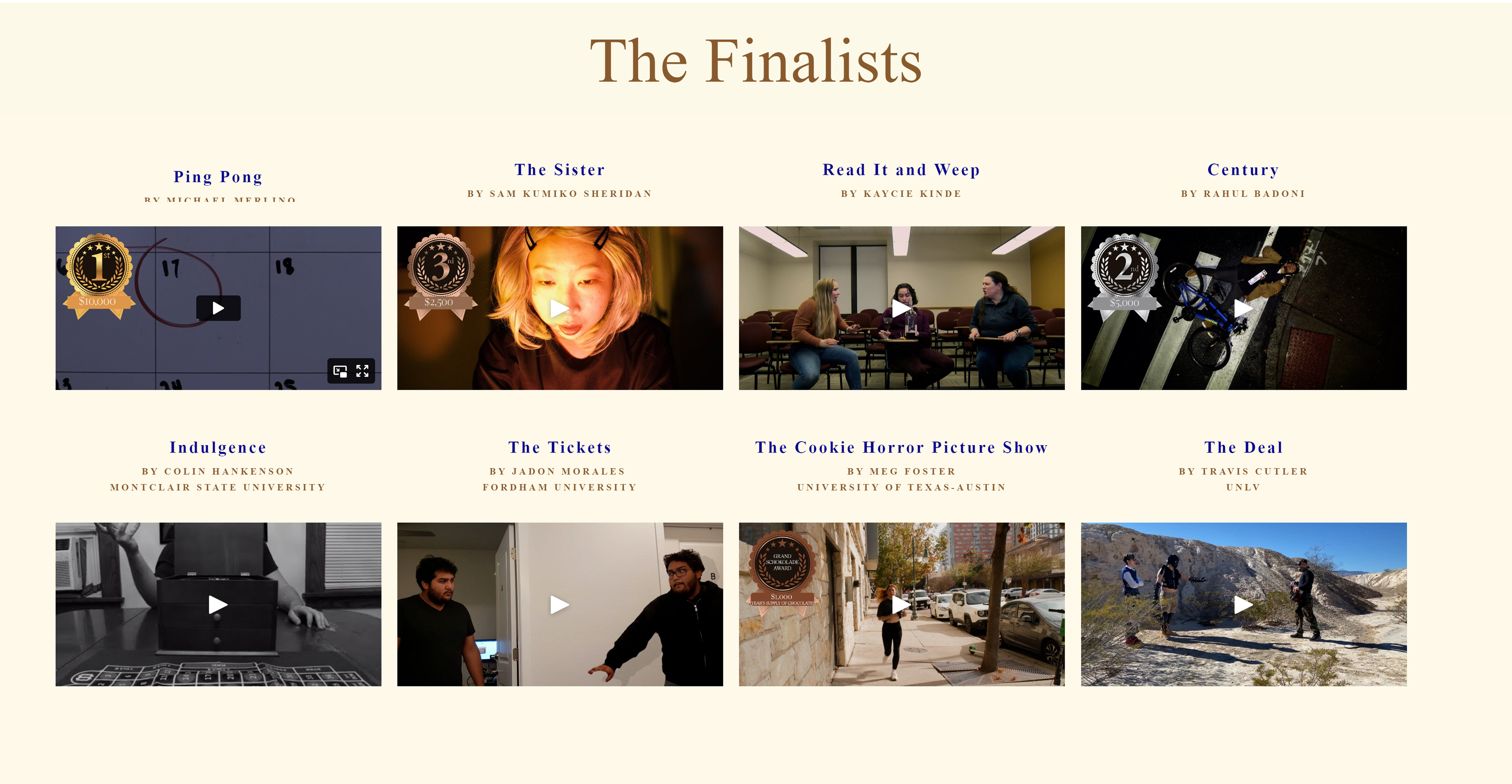 Short Film Competition finalists